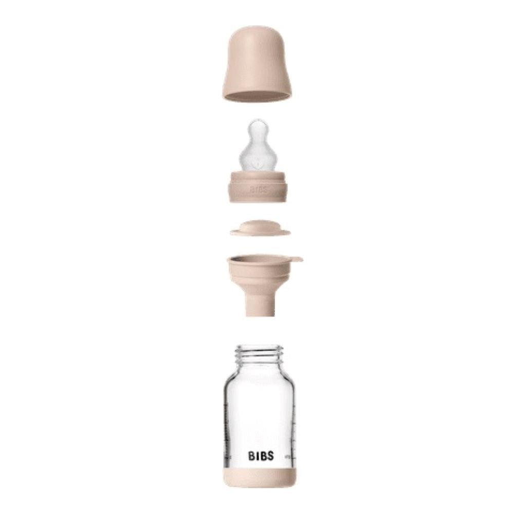 BIBS Lasinen tuttipullo vauvalle (120ml), Blush.