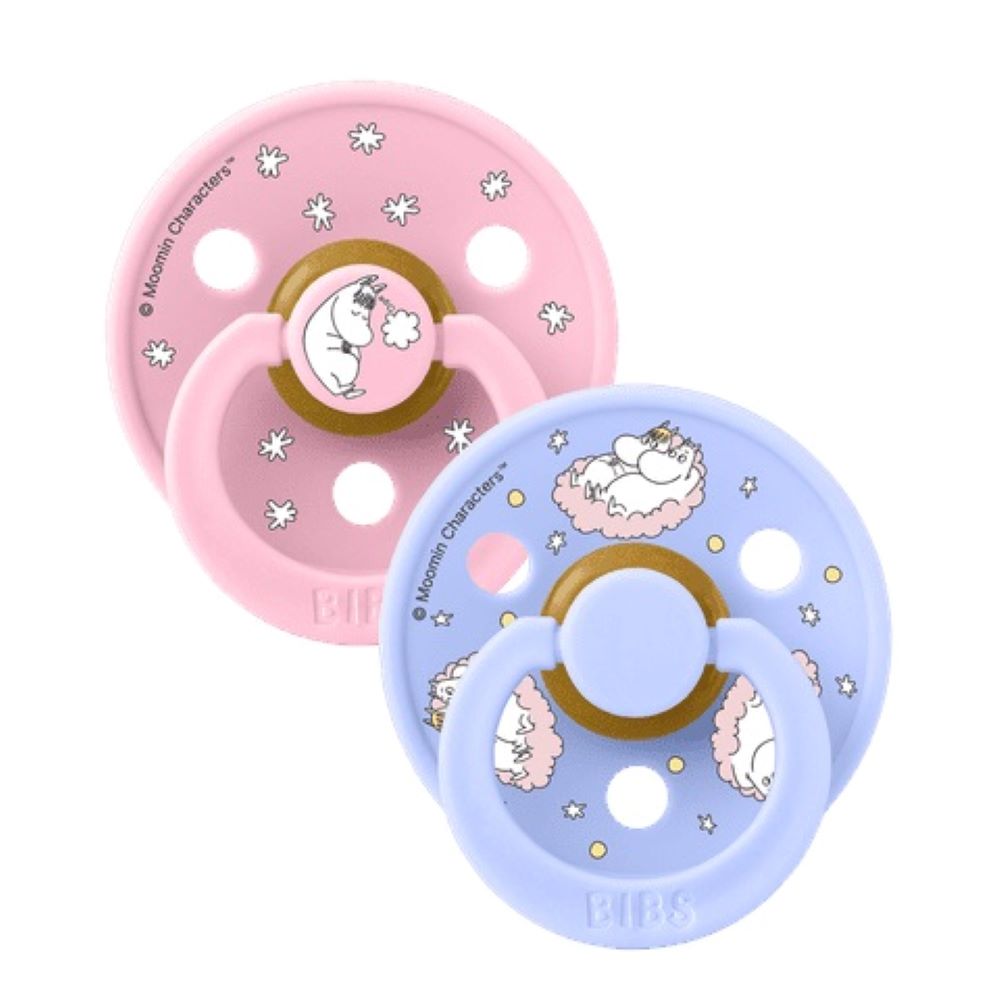BIBS x Moomin Colour tutti 2-pack (koko 1), luonnonkumi - Baby Pink Mix