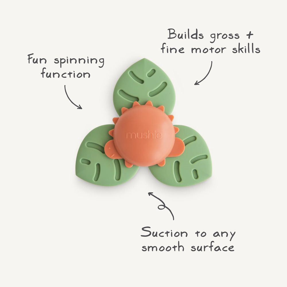 MUSHIE Aktiviteettilelu imukupilla Spinner Toy - Sunshine