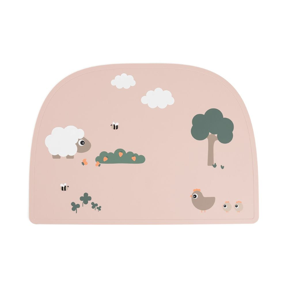 DONE BY DEER Silikoninen ruokailualusta Tiny Farm - Powder